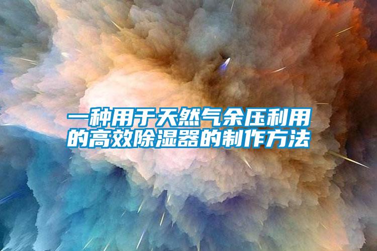 一種用于天然氣余壓利用的高效除濕器的制作方法